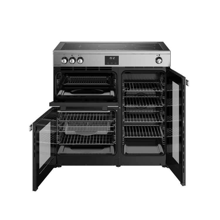 Refurbished Belling Cookcentre 444411796 90cm 5 Zone Induction Hob Electric Range Cooker