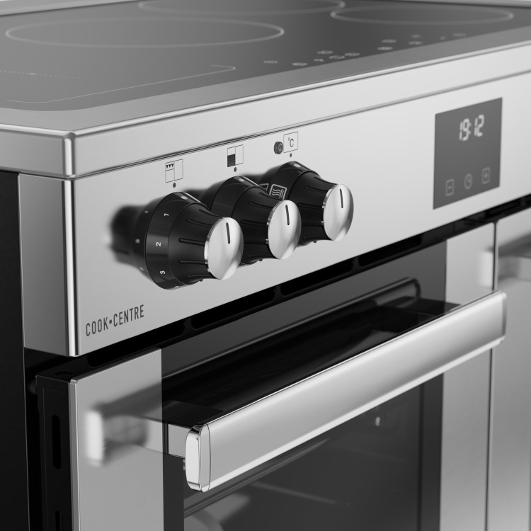 Refurbished Belling Cookcentre 444411796 90cm 5 Zone Induction Hob Electric Range Cooker