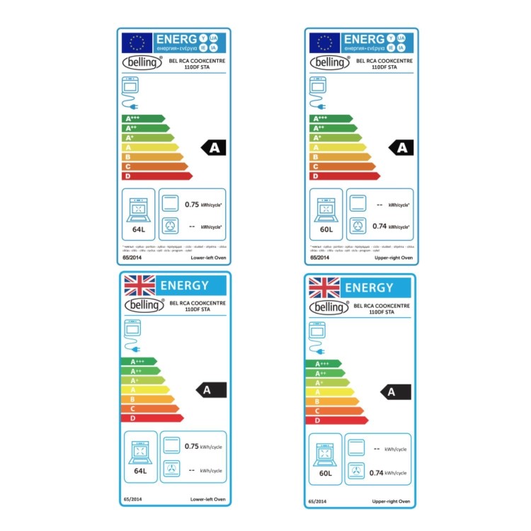 Refurbished Belling Cookcentre 110cm Dual Fuel Range Cooker - Stainless