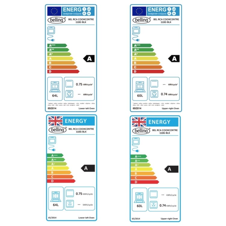 Belling Cookcentre 110cm Electric Induction Range Cooker - Black