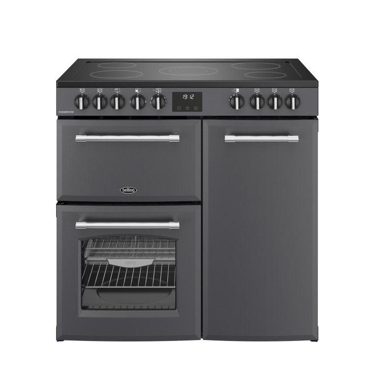 Belling Farmhouse 90cm Electric Range Cooker - Grey