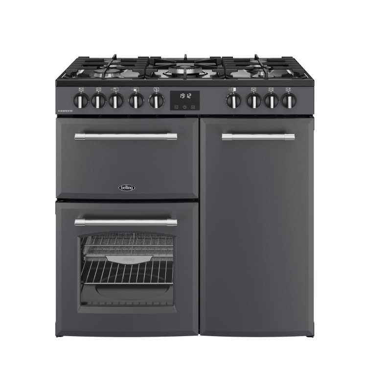 Belling Farmhouse 90cm Dual Fuel Range Cooker - Grey
