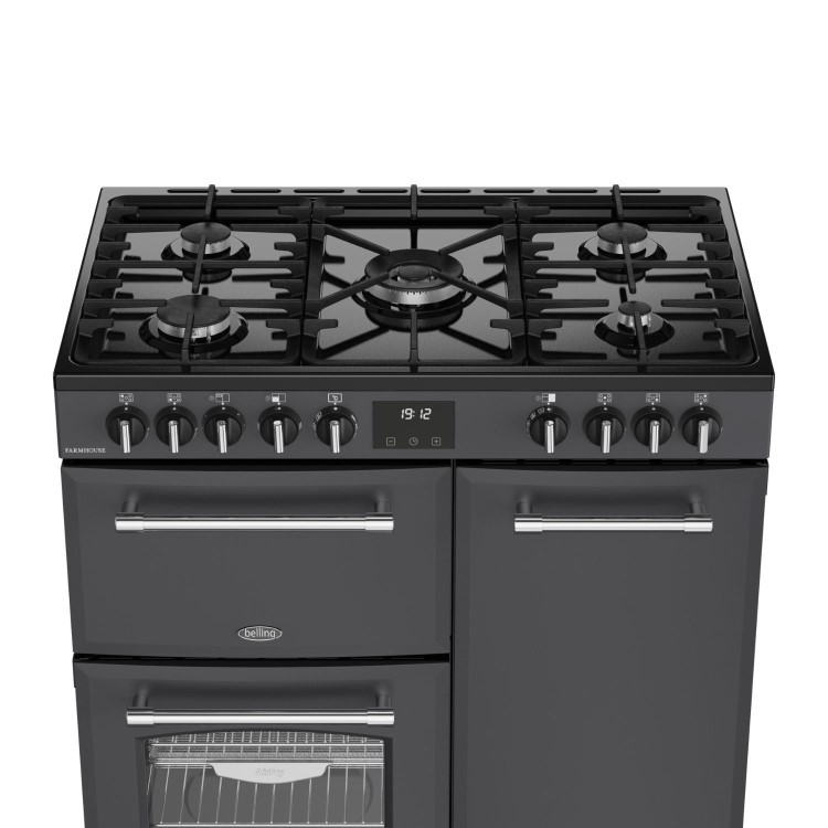 Belling Farmhouse 90cm Dual Fuel Range Cooker - Grey