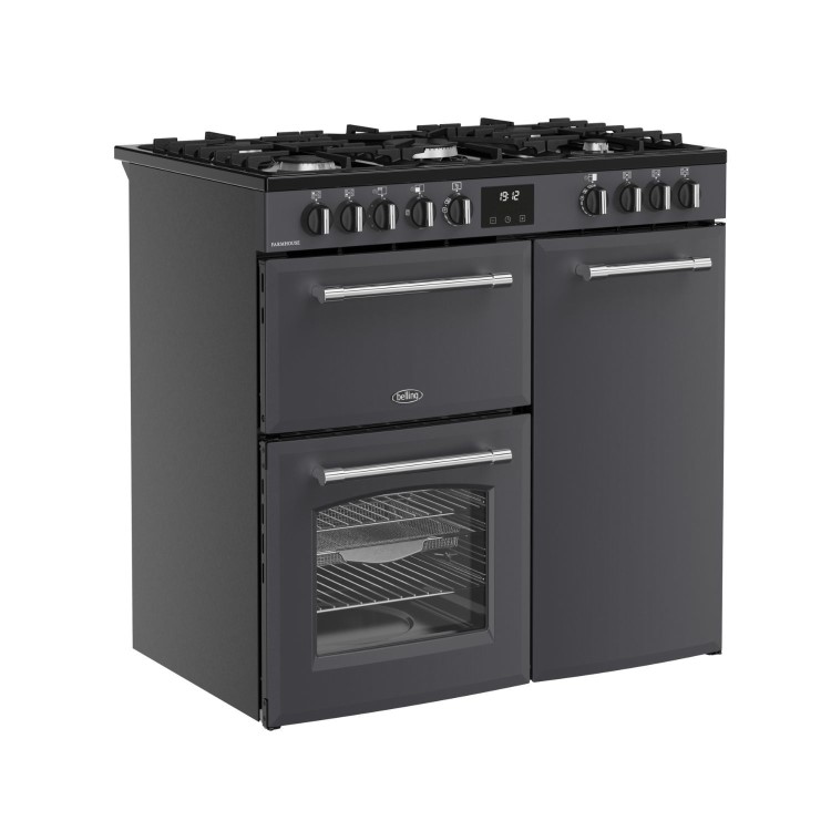 Belling Farmhouse 90cm Dual Fuel Range Cooker - Grey