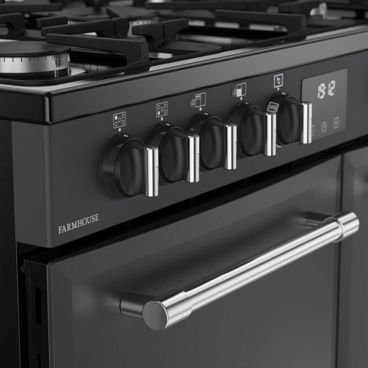 Belling Farmhouse 90cm Dual Fuel Range Cooker - Grey