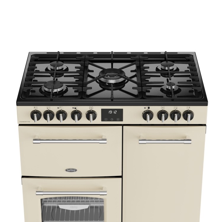 Belling Farmhouse 90cm Dual Fuel Range Cooker - Cream