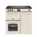 444411824 Belling Farmhouse 90cm Electric Induction Range Cooker - Cream