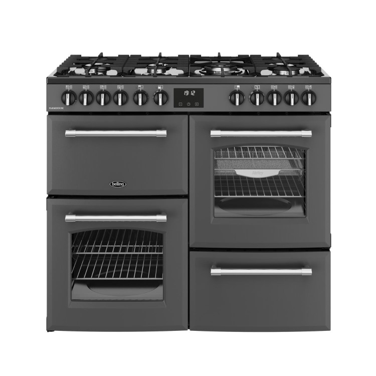 Belling Farmhouse 100cm Dual Fuel Range Cooker - Grey