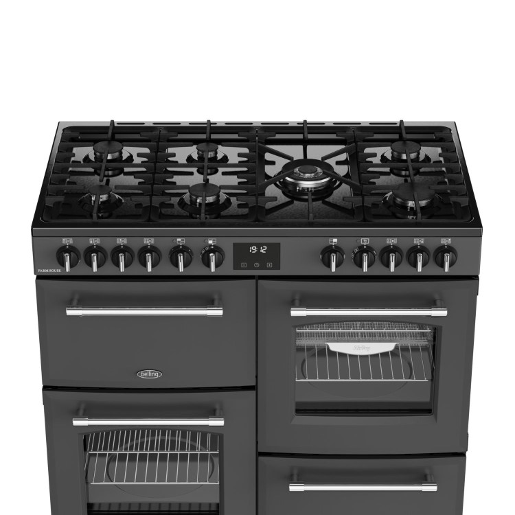 Belling Farmhouse 100cm Dual Fuel Range Cooker - Grey