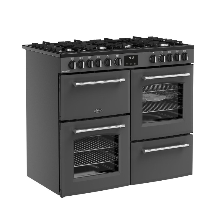Belling Farmhouse 100cm Dual Fuel Range Cooker - Grey