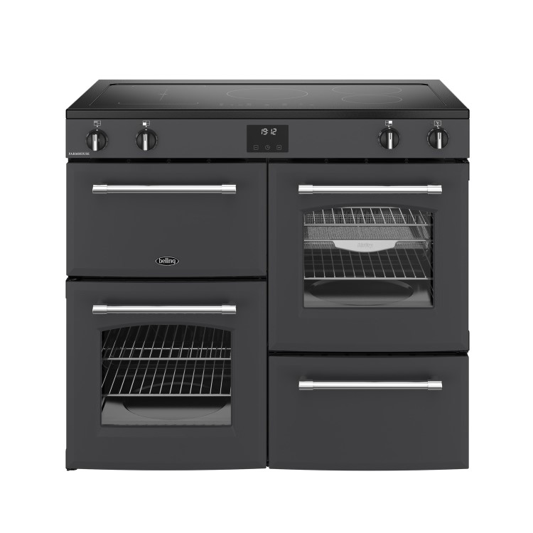 Belling Farmhouse 100cm Electric Induction Range Cooker - Grey