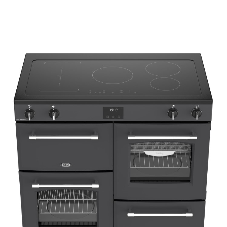 Belling Farmhouse 100cm Electric Induction Range Cooker - Grey