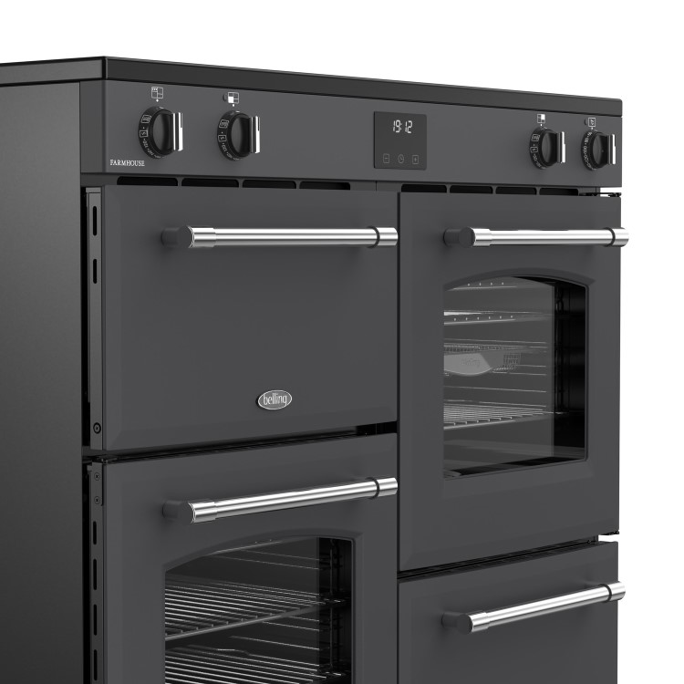 Belling Farmhouse 100cm Electric Induction Range Cooker - Grey