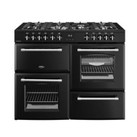 Belling Farmhouse 110cm Dual Fuel Range Cooker - Black