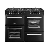 Refurbished Belling Farmhouse 110DF 110cm Dual Fuel Range Cooker Black