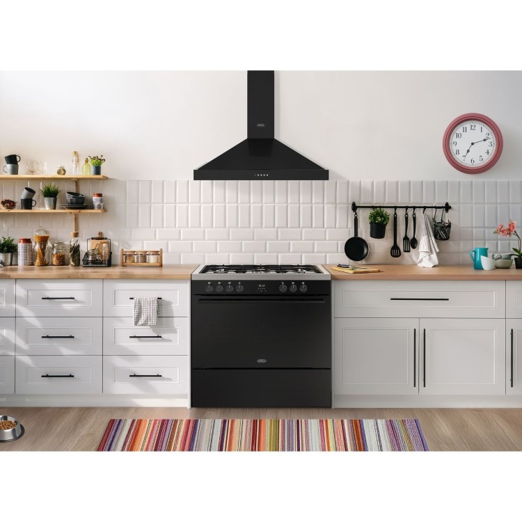 Belling Vision Single Cavity 90cm Dual Fuel Range Cooker - Black