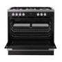 Belling Vision Single Cavity 90cm Dual Fuel Range Cooker - Black & Silver Steel