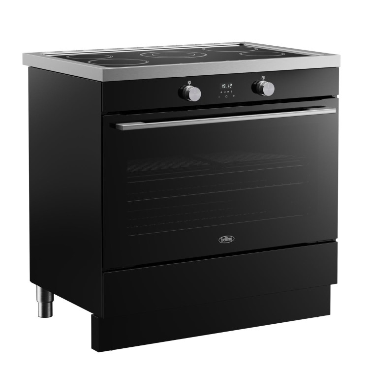 Belling Vision Single Cavity 90cm Electric Range Cooker - Black & Silver Steel