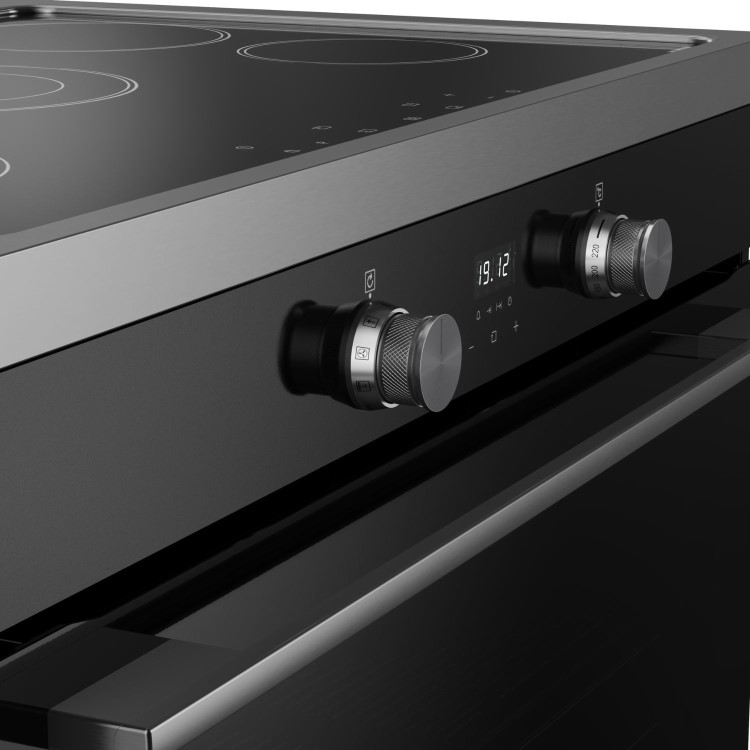 Belling Vision Single Cavity 90cm Electric Range Cooker - Black & Silver Steel