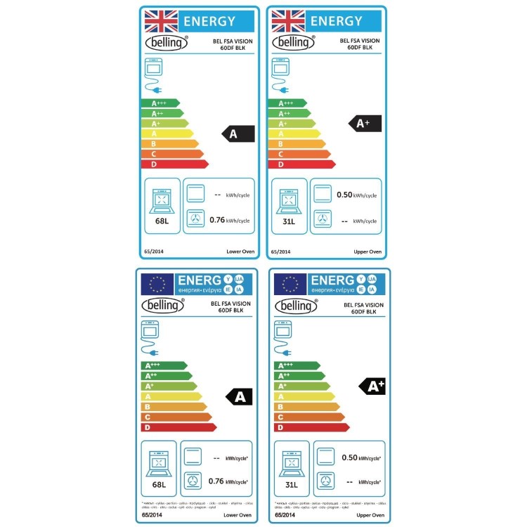 Belling Vision 60cm Dual Fuel Range Cooker - Black