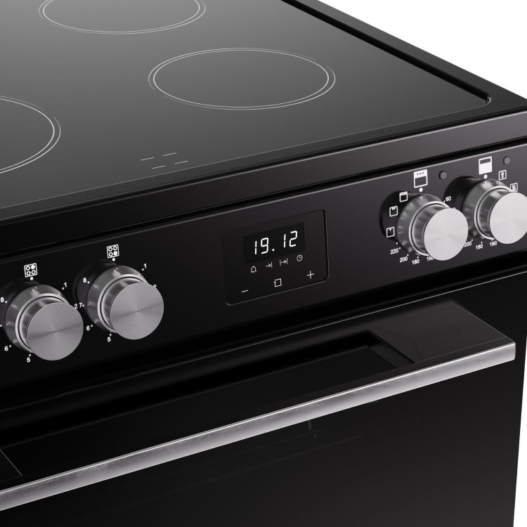 Belling Vision 60cm Electric Cooker with Ceramic Hob - Black / Silver 