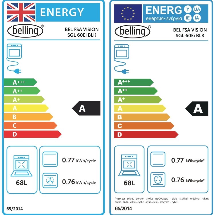 Belling Vision 60cm Electric Range Cooker - Black