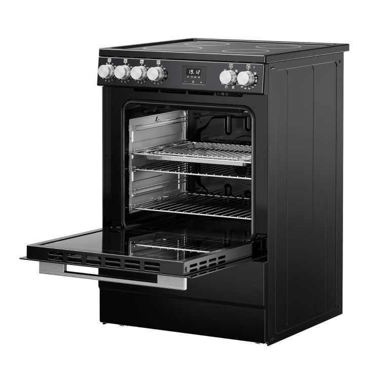Belling Vision 60cm Electric Range Cooker - Black & Silver Steel
