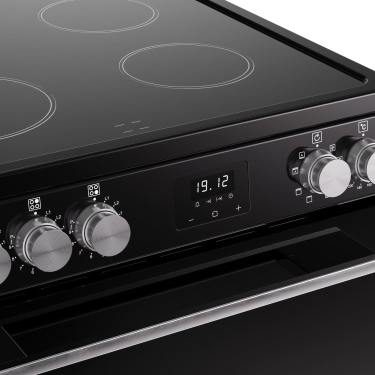 Belling Vision 60cm Electric Range Cooker - Black & Silver Steel
