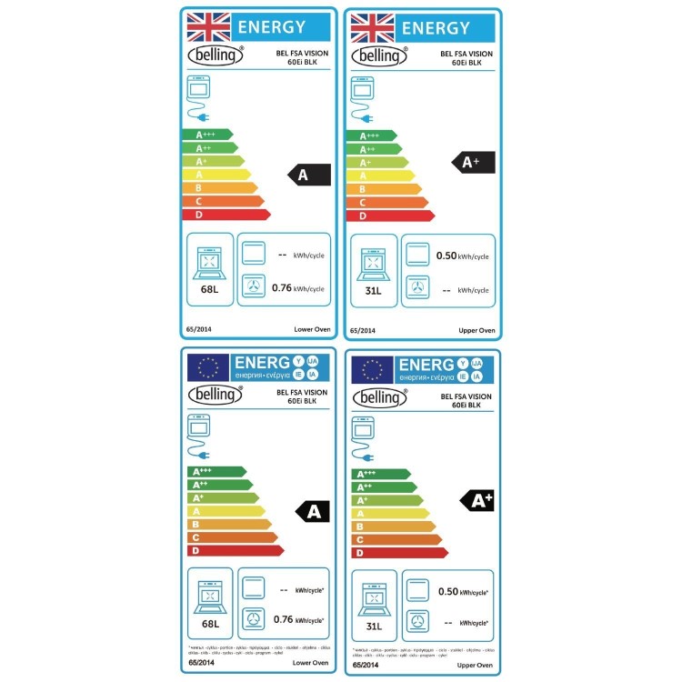 Belling Vision 60cm Electric Range Cooker - Black