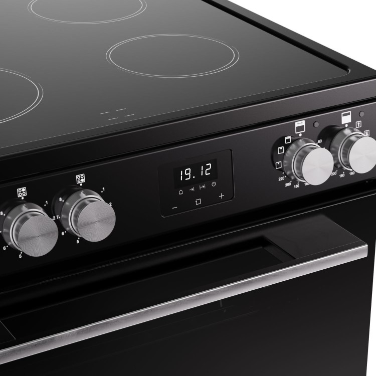 Belling Vision 60cm Electric Range Cooker - Black & Silver Steel