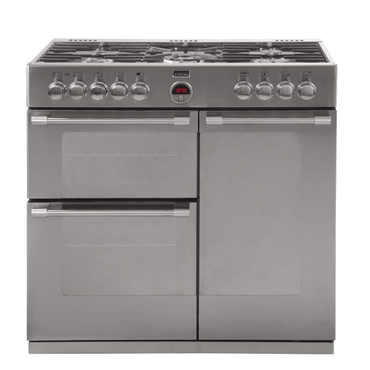 Stoves Sterling 900DFT 90cm Dual Fuel Range Cooker - Stainless Steel