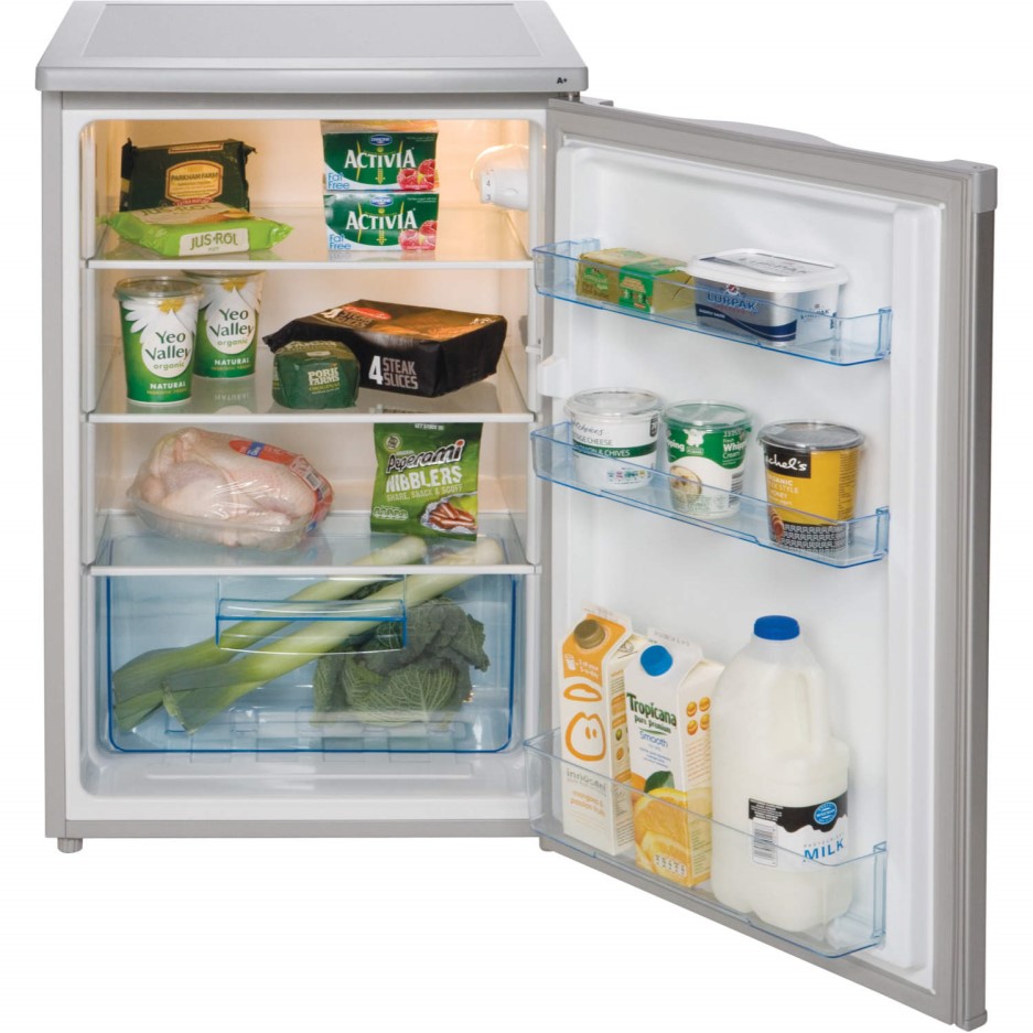 LEC L5511S 55cm Wide Freestanding Under Counter Fridge Silver