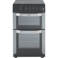 Belling FSG50DO 50cm Double Oven Gas Cooker With Enamel Pan Stands - Silver