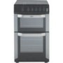 Belling FSG50DO 50cm Double Oven Gas Cooker With Enamel Pan Stands - Silver