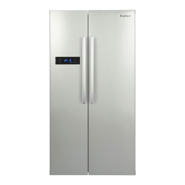 Lec AFF90185 Side-by-side American Fridge Freezer Silver
