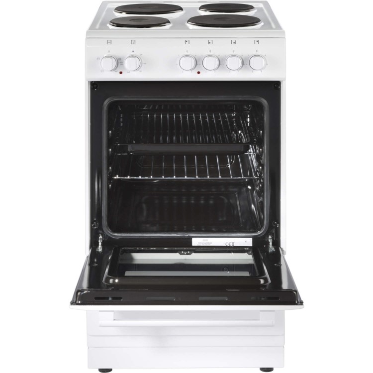 New World 50ES Single Oven Electric Cooker With Solid Plate Hob White