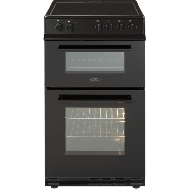 Belling FS50EDOFC 50cm Fan Double Oven Electric Cooker With Ceramic Hob - Black