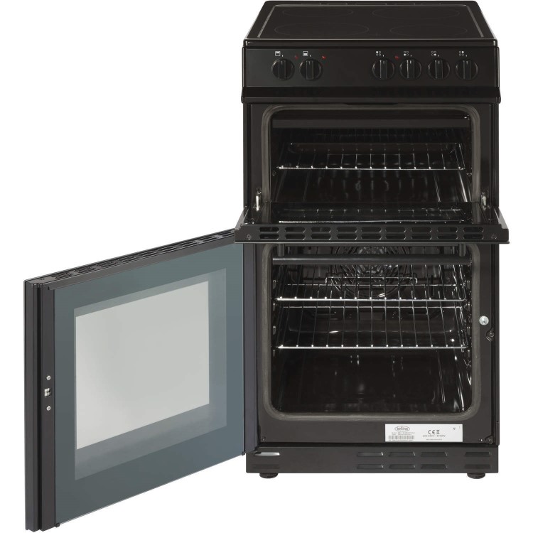 Belling FS50EDOFC 50cm Fan Double Oven Electric Cooker With Ceramic Hob - Black