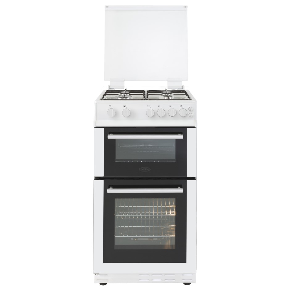 Belling FSG50GDOL 50cm Lidded Double Oven Gas Cooker With Enamel Pan