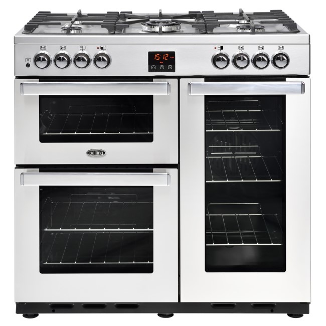 Belling 444444069 Cookcentre 90DFT Professional 90cm Dual Fuel Range Cooker - Stainless Steel