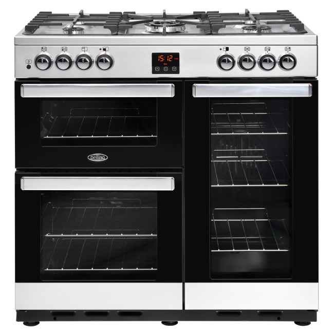Belling 444444070 Cookcentre 90DFT 90cm Dual Fuel Range Cooker - Stainless Steel