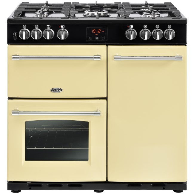 Belling 444444123 Farmhouse 90DFT 90cm Dual Fuel Range Cooker - Cream