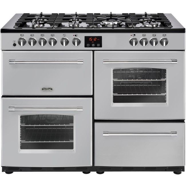 Belling 444444146 Farmhouse 110DFT 110cm Dual Fuel Range Cooker - Silver