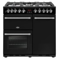 Belling Farmhouse DX 90DFT 90cm Dual Fuel Range Cooker - Black