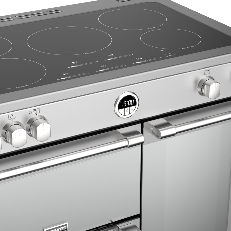 Stoves Sterling S900Ei 90cm Electric Range Cooker With Induction Hob Stainless Steel