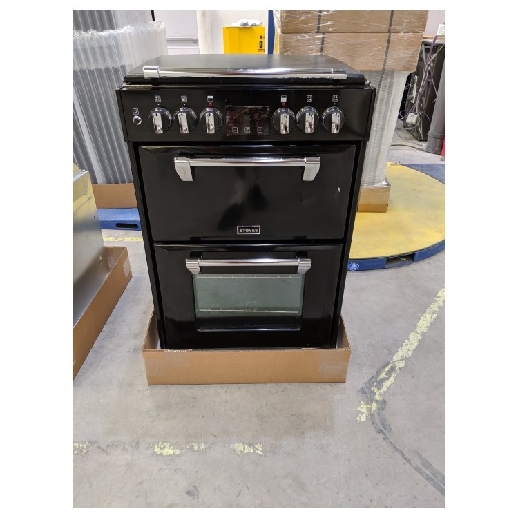 Refurbished Stoves Richmond 600DF Black Dual Fuel Cooker with Double Oven