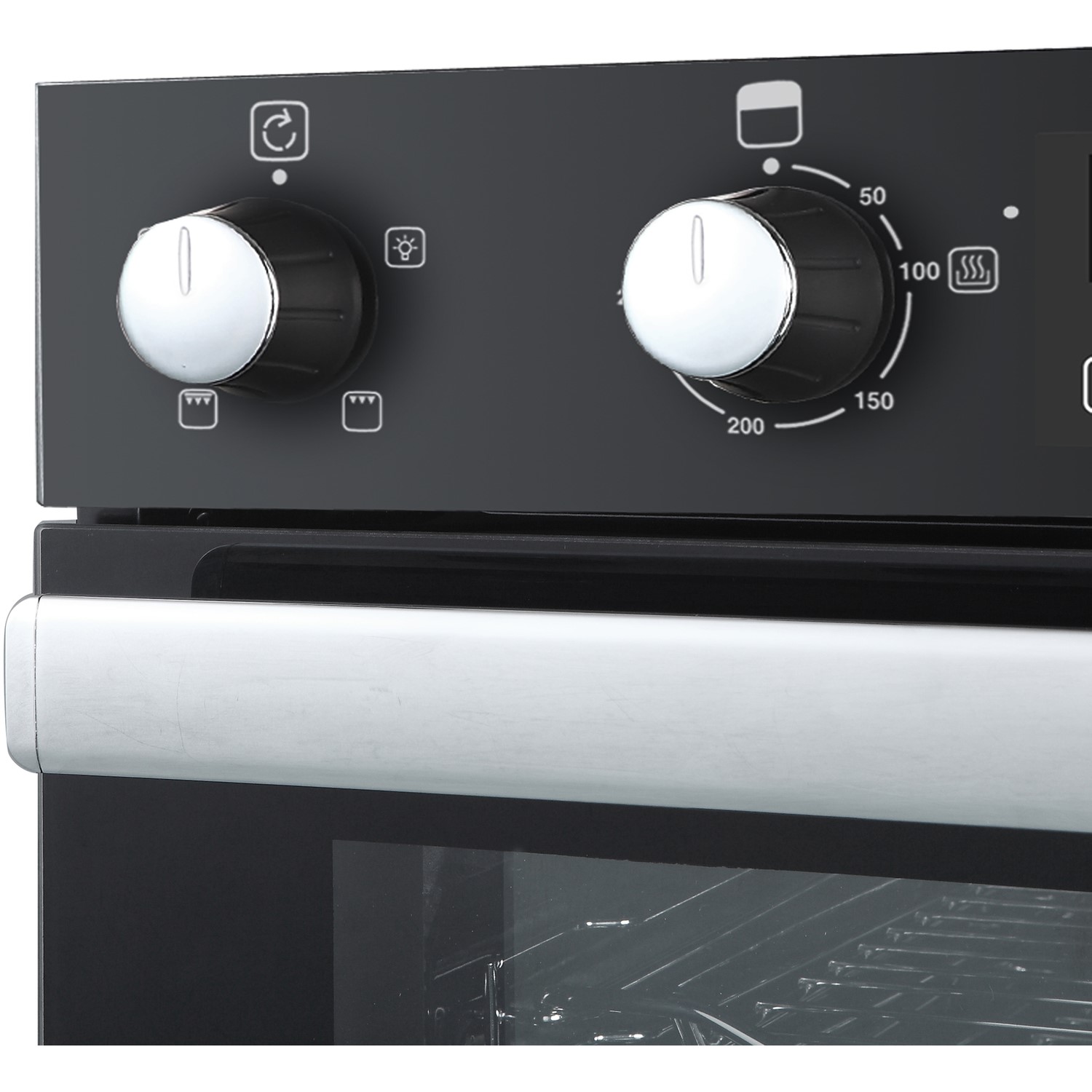 black built under electric double oven