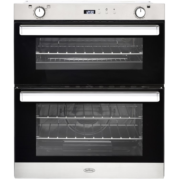 Refurbished Belling BI702G 60cm Gas Built Under Double Oven Black