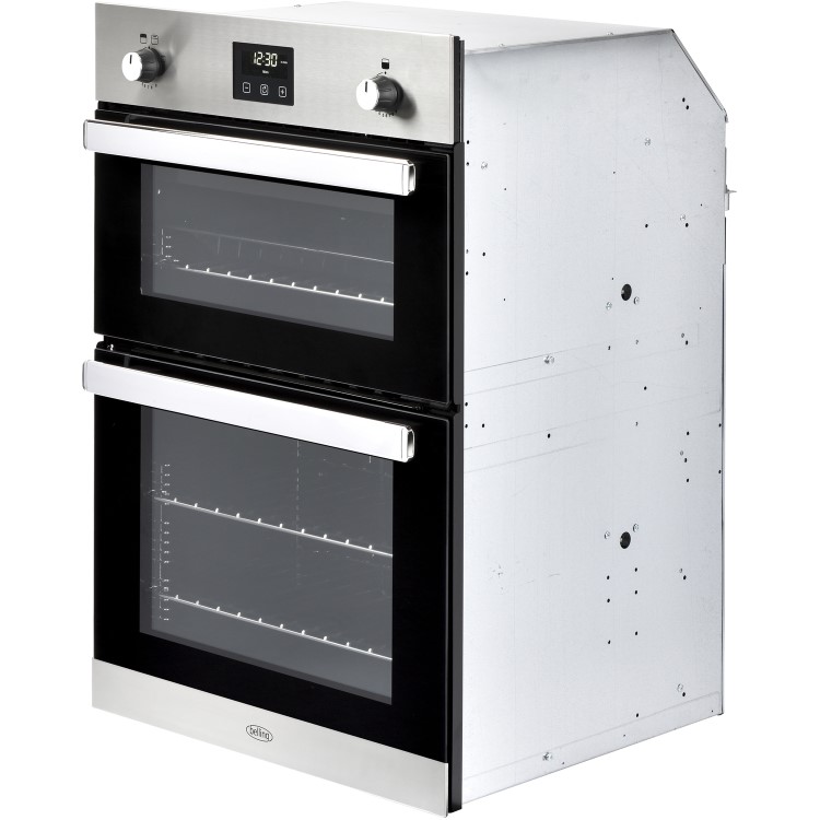 Refurbished Belling BI902G Built-in Gas Double Oven With Cook-to-off Timer Stainless Steel