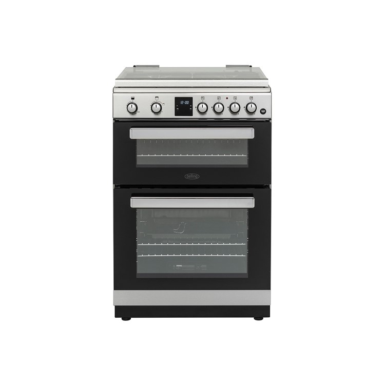 Refurbished Belling FSG608DMc 60cm Double Oven Gas Cooker Silver